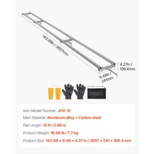 rail mill guide system, 12 ft 4 crossbar chainsaw mill kits, aluminum saw milling rails system works with chainsaw, 2 wedges, adjustable rail milling guide kit for builders woodworkers