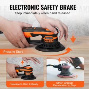 random orbital sander 5 6 inch 350w brushless orbital sander 10000 prm 6 variable speed electric palm sander with 20pcs sandpapers dust connector hose for woodworking detailing sanding 1.jpg