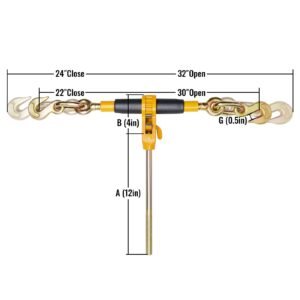 ratchet chain binder 516 38 heavy duty load binders with g80 hooks 7100 lbs secure load limit labor saving anti skid handle tie down hauling chain binders for flatbed truck trailer 4 p 5.jpg