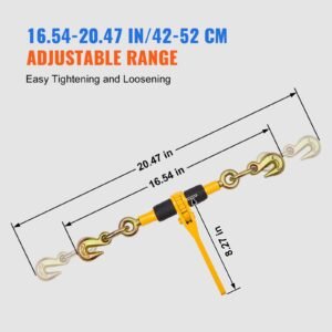ratchet chain binders 14 516 2600 lbs safe working load 4 pack load binder with 2 grab hooks tie downs for transport chain heavy duty tow chain ratchet binders for flatbed truck trailer 4.jpg