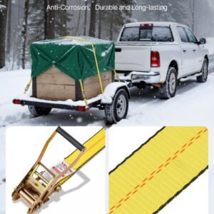 ratchet straps 2 in x 30 ft heavy duty tie down straps with double j hook 10000 lbs break strength carry bag tie down ratcheting for moving trailers motorcycles kayaks car roof 4 pack 3.jpg