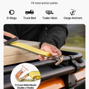 ratchet straps 2 in x 30 ft heavy duty tie down straps with double j hook 10000 lbs break strength carry bag tie down ratcheting for moving trailers motorcycles kayaks car roof 4 pack 4.jpg