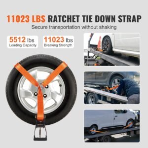 ratchet tie down straps kit 2 x 120 tire straps 5512 lbs working load 11023 lbs breaking strength car tie down straps with snap hooks for passenger car truck trailer 4 pack 2.jpg