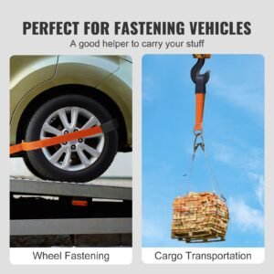 ratchet tie down straps kit 2 x 120 tire straps 5512 lbs working load 11023 lbs breaking strength car tie down straps with snap hooks for passenger car truck trailer 4 pack 3.jpg