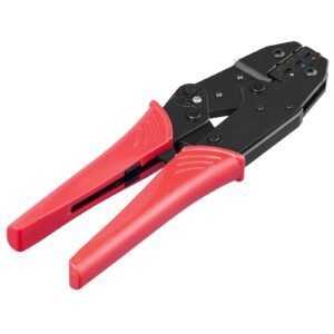 ratcheting crimping tool set for insulated electrical connectors awg22 10 with wire stripper and 210pcs heat shrink tubes labor saving ratcheting wire crimp pliers 3.jpg