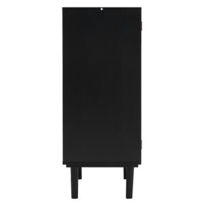 rattan cabinet rattan storage cabinet with 2 magnetic doors and adjustable shelves sideboard buffet cabinet for hallway entryway living room or kitchen black 3.jpg