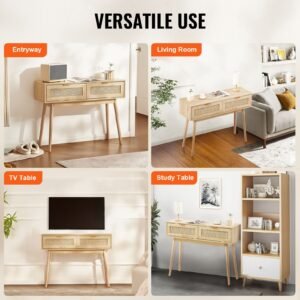 rattan console table with 2 storage drawers rattan entryway table with natural rattan sliding door console sofa table for living room study entryway or tv wall natural 1.jpg