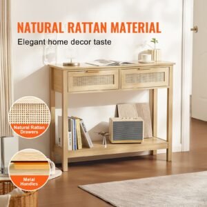 rattan console table with 2 storage drawers rattan entryway table with natural rattan sliding door console sofa table for living room study entryway or tv wall natural 12.jpg