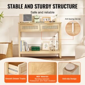 rattan console table with 2 storage drawers rattan entryway table with natural rattan sliding door console sofa table for living room study entryway or tv wall natural 15.jpg