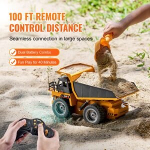 rc dump truck toy 9 channel 118 scale remote control dump truck rc construction vehicle truck toy with metal bed light 2 rechargeable batteries for toddlers kids boys and girls age 8 1.jpg