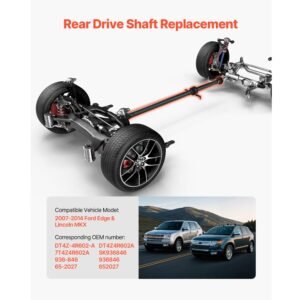 rear drive shaft, 80.0" 81.6" prop shaft driveshaft assembly compatible with 2007 2014 ford edge & lincoln mkx, replace #dt4z 4r602 a dt4z4r602a 7t4z4r602a sk936846 936 846 65 2027