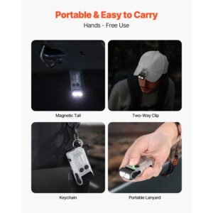 rechargeable keychain flashlight mini led flashlight with 13 lighting modes portable pocket flashlight with clip magnetic tail 180 rotating head for everyday carry camping emergencies 4.jpg