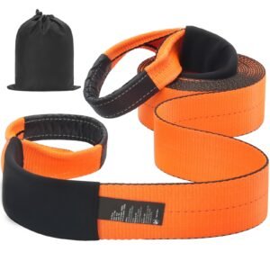 Recovery Tow Strap 4" x 30', 46,500 lbs Break Strength, Triple Reinforced Loop Straps, Tree Saver, Off Road Towing and Recovery, Extreme Weather Resistance, Protective Sleeves & Storage Bag