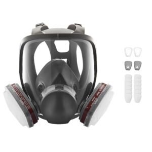 Respirator Mask, Reusable Respirator Full Face Gas Cover with Filters, Organic Vapor Mask and Dust-proof Face Cover, for Painting, Polishing, Welding, Woodworking and Other Work Protection