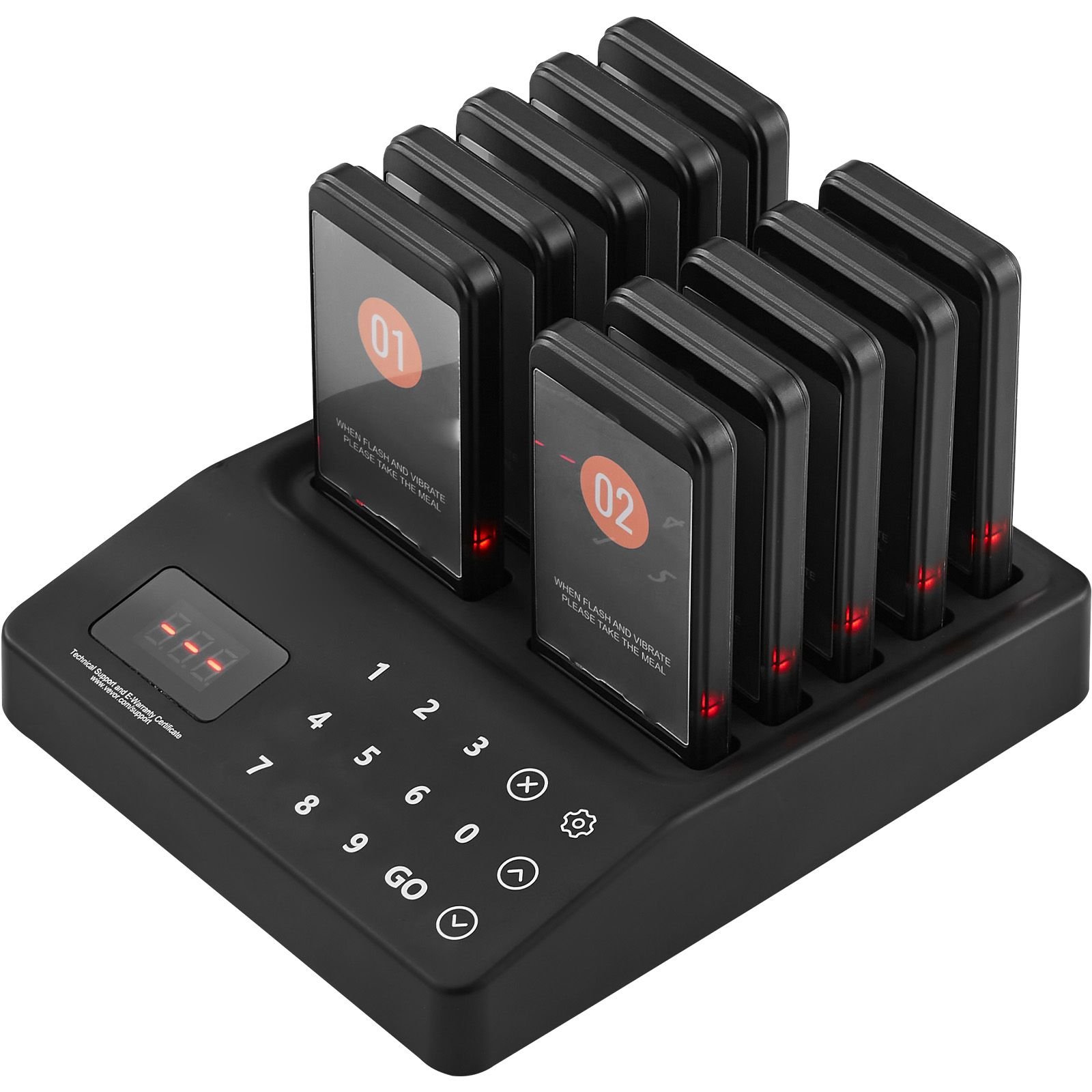 restaurant pager system wireless 400m long range lineup waiting queue signal guest customer calling beepers with vibration flashing 10 buzzers for food truck church nursery hospital.jpg