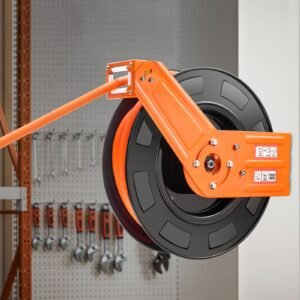 retractable air hose reel 12 in x 50 ft hybrid air hose max 300psi air compressor hose reel auto rewind with 5ft lead in ceilingwall mount heavy duty single arm steel reel 12 npt fitting 1.jpg