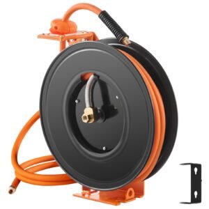 retractable air hose reel 38in x 50ft rubber air hose max 300psi air compressor hose reel auto rewind with 5ft lead in ceilingwall mount heavy duty single arm reel 180 swivel bracket 2.jpg