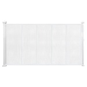 Retractable Baby Gate, 34 inch Tall, Extends up to 55 inch Wide, Retractable Gate for Kids or Pets, Mesh Material, Easy to Install for Indoor Stairs, Doorways, Hallways, Playrooms, White