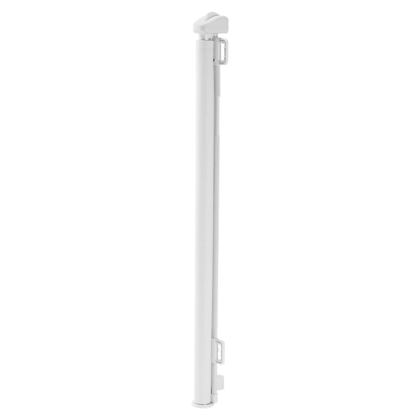 retractable baby gate, extends to 72.8 inch wide, 31.3 inch tall, with security lock, easy to use, walk through without tripping, mesh dog gate for stairs, hallways, indoor/outdoor, white