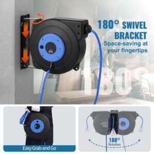 retractable extension cord reel 45 ft heavy duty 12awg3c sjtow retractable power cord with lighted triple tap outlet 15 amp circuit breaker 180 swivel bracket for ceiling or wall mount 18.jpg