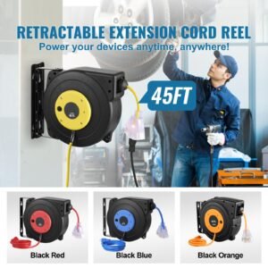 retractable extension cord reel 45 ft heavy duty 12awg3c sjtow retractable power cord with lighted triple tap outlet 15 amp circuit breaker 180 swivel bracket for ceiling or wall mount 27.jpg