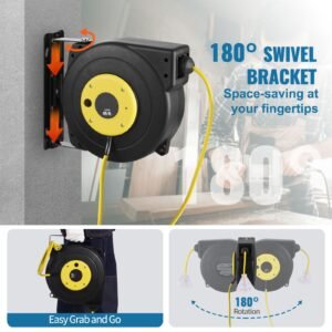 retractable extension cord reel 45 ft heavy duty 12awg3c sjtow retractable power cord with lighted triple tap outlet 15 amp circuit breaker 180 swivel bracket for ceiling or wall mount 28.jpg