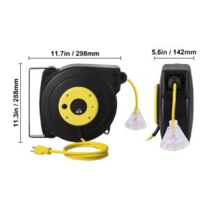 retractable extension cord reel 45 ft heavy duty 12awg3c sjtow retractable power cord with lighted triple tap outlet 15 amp circuit breaker 180 swivel bracket for ceiling or wall mount 30.jpg