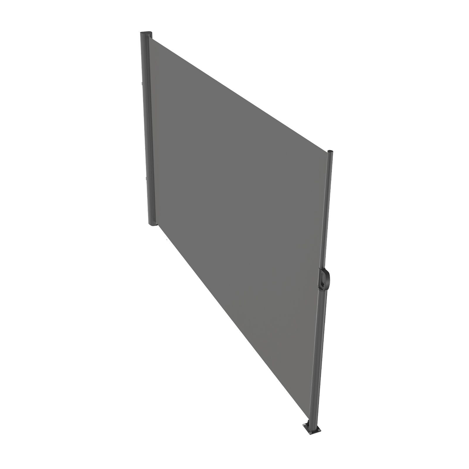 retractable side awning 63x 118 full aluminum rust proof outdoor privacy screen folding room divider wind screen for patio sun shade backyard balcony roof terraces and pools gray.jpg