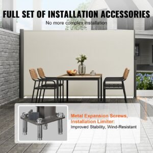 retractable side awning 71x 118 aluminum outdoor privacy screen 280g polyester water proof retractable patio screen uv 30 room divider wind screen for patio backyard balcony beige 3.jpg