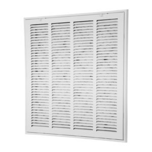 Return Air Filter Grille, Fits W20 x H20in Duct Opening Size, Filter Included, Return Air Vent Cover for Wall, Powder-Coated Steel Return Air Grill Detachable Face/Door for 1 inch Filters