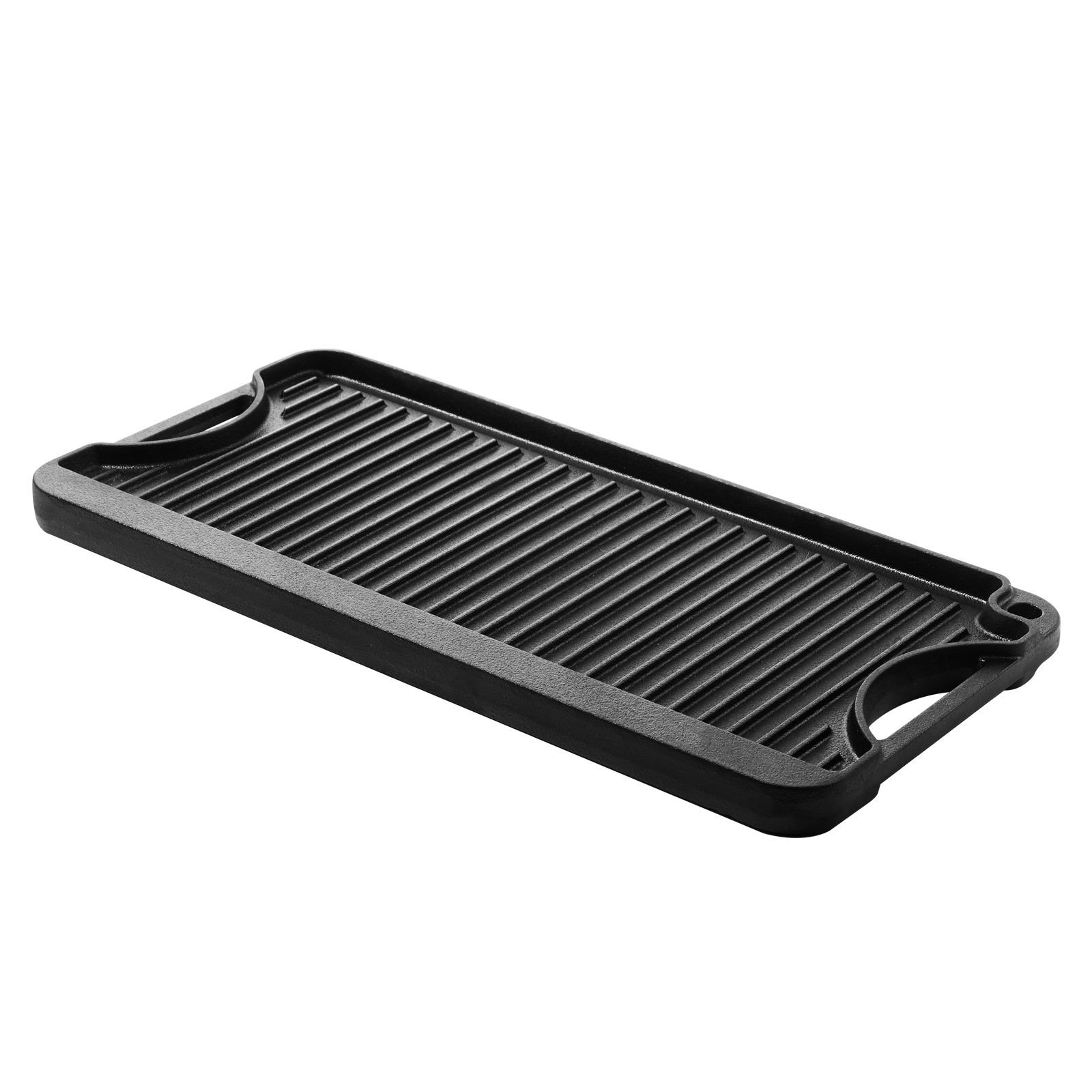 reversible grillgriddle 20x10 inch pre seasoned cast iron griddle portable rectangular pan with handle family cookware for indooroutdoor stove top burner gas camping bbq black.jpg