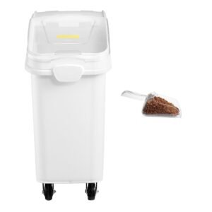 Rice Storage Container, 21Gallon/80L Capacity Large Dog Food Dispenser Bin, Kitchen Ingredient Grain Cereal Flour Bin, Pet food Containers with Wheels, Scoop, and Airtight Lid, 1 Pack