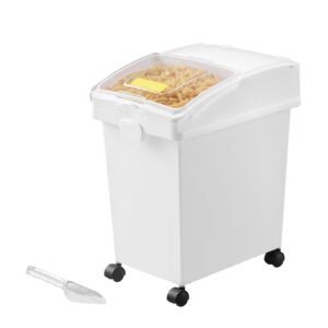 Rice Storage Container, 6.6Gallon/25L x3 Capacity Large Dog Food Dispenser Bin, Kitchen Ingredient Grain Cereal Flour Bin, Pet food Containers with Wheels, 3 Scoops, and Airtight Lid, 3 Pack