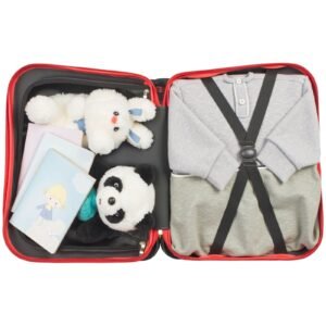 ride on luggage 26 l capacity 18 inches tow along toddler carry on luggage with wheels adjustable shoulder strap lightweight kids riding suitcase for boys girls aged 3 blue white 4.jpg