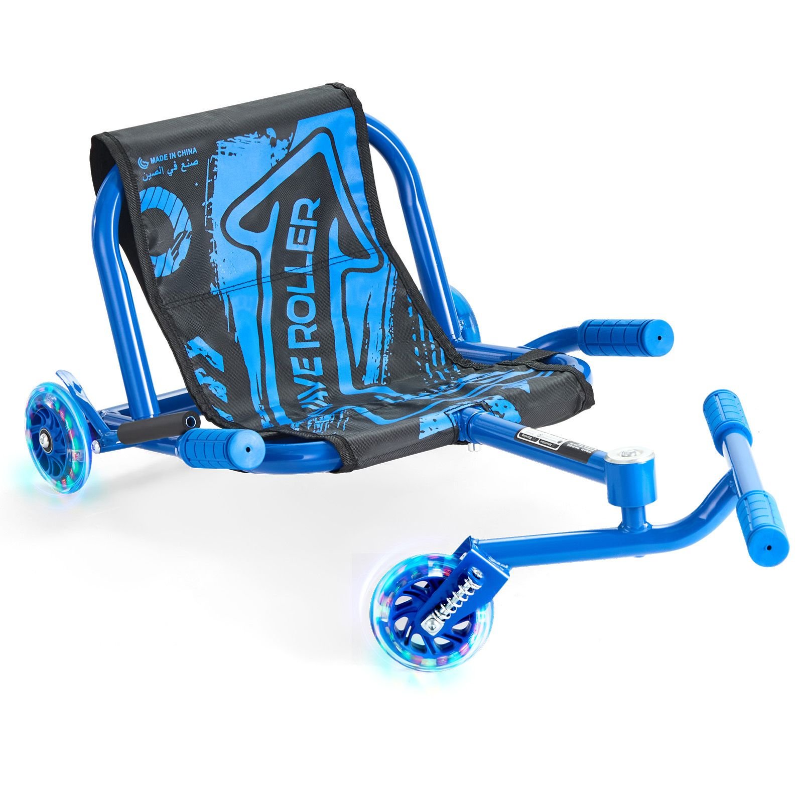 ride on scooter, load capacity of 132 lbs, swing side to side for amazing ride powered by zig zag motion, ride on drifting toy for ages 4+, rides on any hard surface for indoor & outdoor, blue