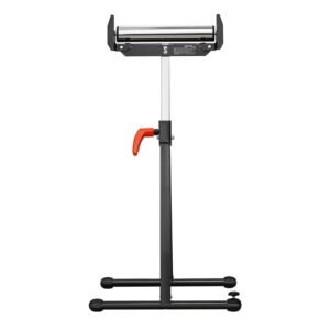 roller stand 250 lb load capacity 27 in 43 in adjustable height folding heavy duty with edge guides 115 in polished steel roller head for table saw outfeed woodworking extension support 5.jpg