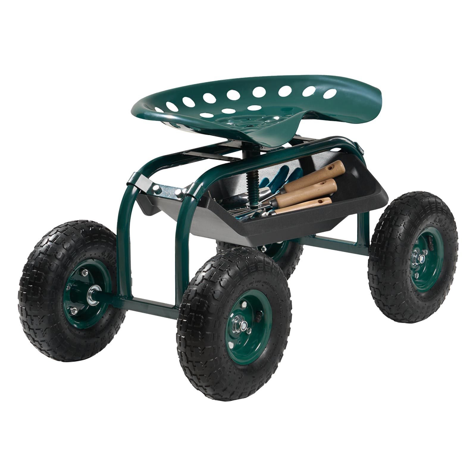 rolling garden cart with swivel seat heavy duty garden seat with storage basket tool tray 300 lbs weight capacity outdoor utility gardening stool scooter for lawn yard planting weeding.jpg