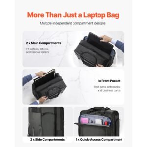 rolling laptop bag fits up to 173 inch laptop wheeled briefcase roller computer tote bag with wheels telescoping handle laptop case for work travel business office women men black 3.jpg