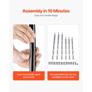 rolling lawn aerator 21 inch heavy duty manual rolling aerator lawn with detachable handle and 33 iron spikes rolling lawn aeration tool for garden patio yard compacted soils and lawns black 5.jpg