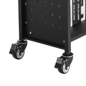 rolling library book cart 330 lbs capacity 303 x 15 x 480 inch library cart single sided l shaped shelves with 3 inch lockable wheels book truck for home shelves office and school black 3.jpg