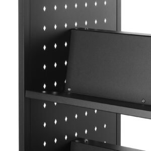 rolling library book cart 330 lbs capacity 382 x 203 x 482 inch library cart double sided w shaped shelves with 3 inch lockable wheels book truck for home shelves office and school black 1.jpg