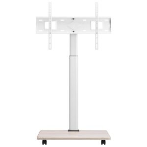 Rolling TV Stand, Mobile TV Cart for 32-70 Inch Screens, 25° Left-Right Rotation and Height Adjustable TV Mount on Wheels, Holds up to 99 lbs for Corner, Bedroom, Outdoor, Max VESA 600x400mm