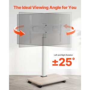 rolling tv stand mobile tv cart for 32 70 inch screens 25 left right rotation and height adjustable tv mount on wheels holds up to 99 lbs for corner bedroom outdoor max vesa 600x400mm 4.jpg
