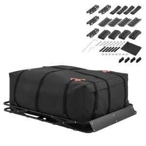 Roof Rack Cargo Basket, 51 x 36 x 4 in, Heavy Duty Roof Top Carrier Basket with Folding Design, 200 lbs Capacity, All-Weather Easy-Install Car Top Luggage Holder, Universal Fit for SUV Truck Car