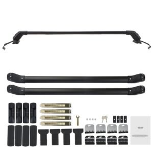Roof Rack Cross Bars, Aluminum Roof Rack Crossbars, Fit Roof without Side Rail, 155 lbs Load Capacity, Adjustable Bare Roof Crossbars with Locks, for SUVs, Sedans, and Vans