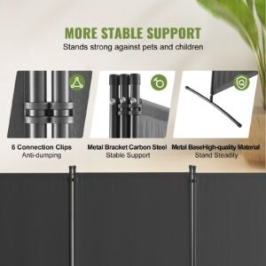 Room Divider, 3 Panel Room Dividers and Folding Privacy Screens, Fabric Partition Room Dividers for Office, Bedroom, Dining Room, Study, Freestanding, Gray