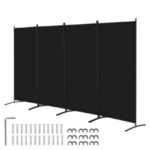 room divider 4 panel room divider folding privacy screen and portable partition divider for room separation freestanding room partitions for office bedroom study black.jpg