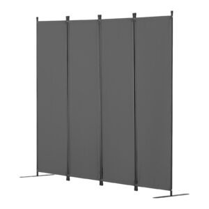 Room Divider, 4 Panel Room Dividers and Folding Privacy Screens, Fabric Partition Room Dividers for Office, Bedroom, Dining Room, Study, Freestanding, Light Gray