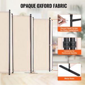 room divider 6 panel room divider folding privacy screen and portable partition divider for room separation freestanding room partitions for office bedroom study beige 2.jpg