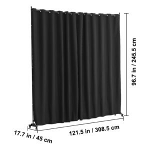 room divider portable panel room divider with wheels curtain divider stand freestanding room divider privacy screen for office bedroom dining room study black 3.jpg